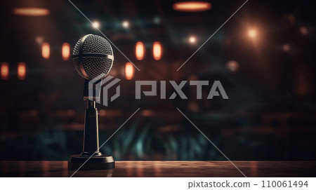 麥克風、公告、演講、評論、主持人、引導、採訪圖像 110061494