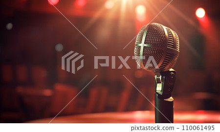 麥克風/現場/卡拉OK/晚宴表演/公告/演講/評論/司儀/會議記錄/採訪圖像 110061495