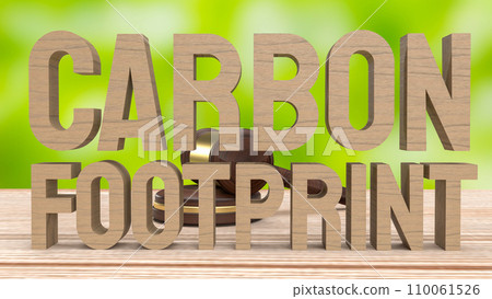 The carbon footprint wood for climate change or eco concept 3d rendering. The carbon footprint wood for climate change or eco concept 3d rendering. 110061526
