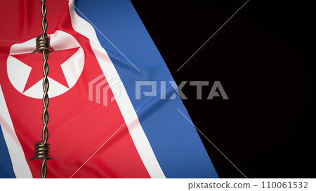 The North Korea flag for Background 3d rendering. The North Korea flag for Background 3d rendering. 110061532