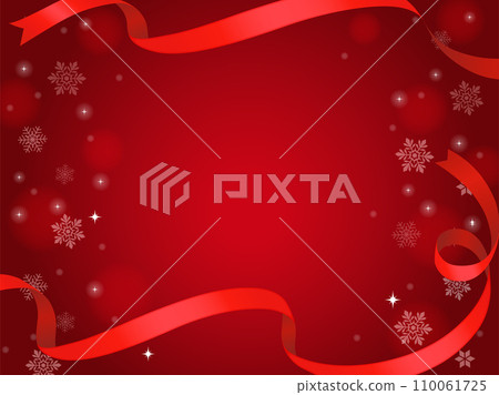 Snowflake and ribbon background_red Snowflake and ribbon background_red 110061725