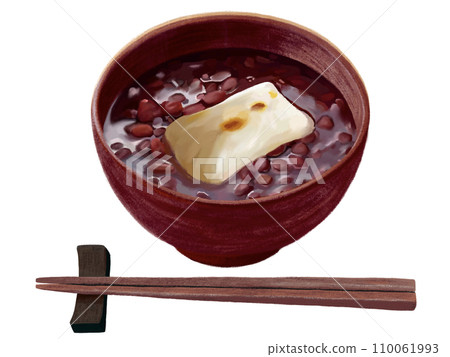 帶筷子的Oshiruko（紅碗） 110061993