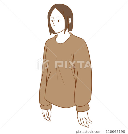 女人穿簡單的上衣 女人穿簡單的上衣 110062198