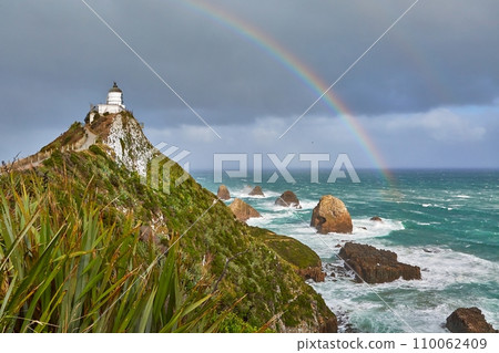 Coastal seaside landscape with lighthouse, Nugget Point, New Zealand Coastal seaside landscape with lighthouse, Nugget Point, New Zealand 110062409