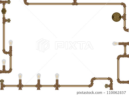 Steampunk piping frame copper gradation 110062837
