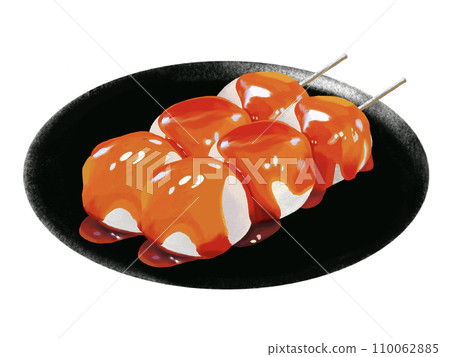 Mitarashi dango (black plate) Mitarashi dango (black plate) 110062885