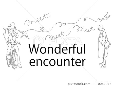 相遇，情侶，Valentine_Heart_nuance_illustration 110062972