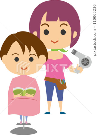Image illustration of a female hairdresser 110063236