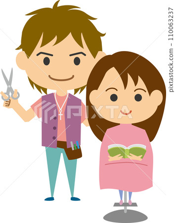 Image illustration of a male hairdresser Image illustration of a male hairdresser 110063237