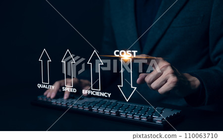 Cost reduction concept. Increase quality, speed, efficiency, and Optimization for products or services to improve company performance. Successful corporate strategy and management. Effective business, 110063710