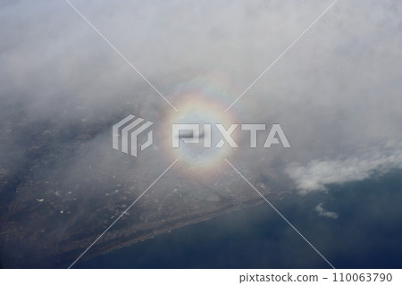 Shadow of an airplane in the Brocken vortex 110063790