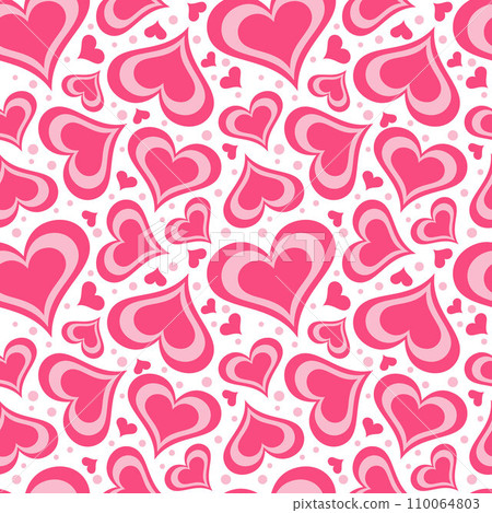 Y2k seamless pattern with hearts. Retro abstract groovy background. Pink funky vector wallpaper for Valentine day. Girly lovely vintage design 2000s and 90s Y2k seamless pattern with hearts. Retro abstract groovy background. Pink funky vector wallpaper for Valentine day. Girly lovely vintage design 2000s and 90s 110064803