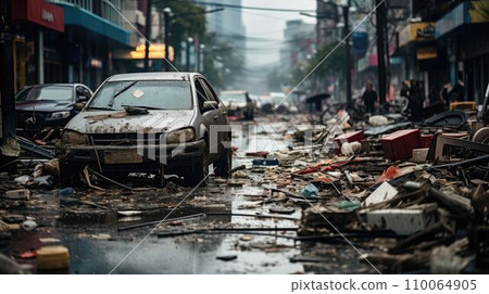 小鎮受大雨影響 110064905