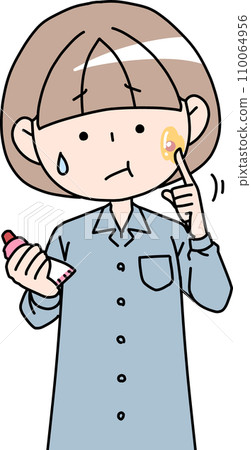 A woman taking care of acne 110064956