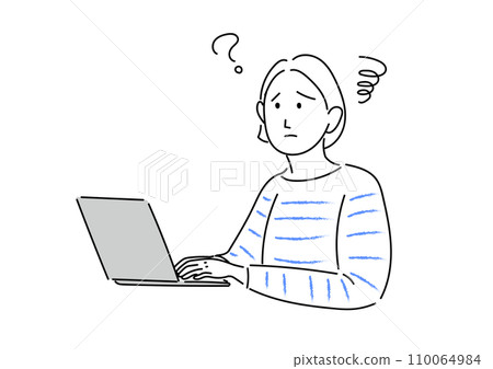 A woman using a personal computer A woman using a personal computer 110064984