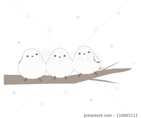 Illustration of a long-tailed moth in the snow 110065111