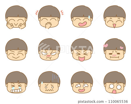 具有各種表情的圖示圖標男孩 6 110065536