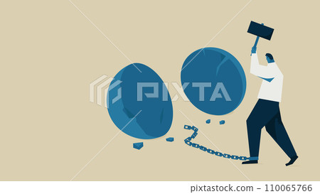 A man breaks the weight connected to his leg A man breaks the weight connected to his leg 110065766