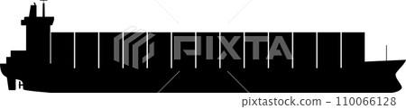 Container ship icon viewed from the side, transparent background 110066128