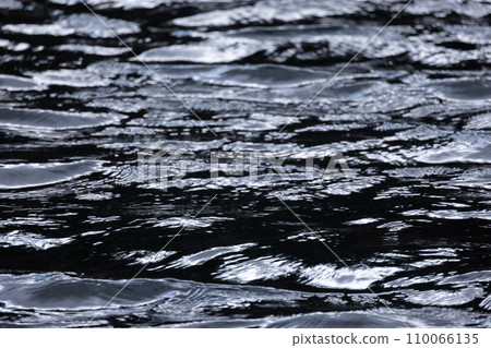 Ripple over shiny black water surface, natural abstract background photo 110066135
