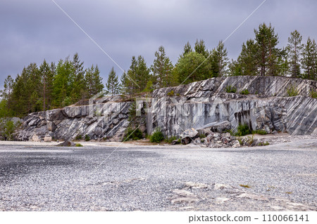 Karelian landscape, former marble quarry on a summer day. Ruskeala, Karelia Karelian landscape, former marble quarry on a summer day. Ruskeala, Karelia 110066141