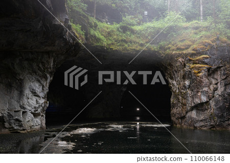 Marble quarry on a rainy day. Ruskeala, Republic of Karelia Marble quarry on a rainy day. Ruskeala, Republic of Karelia 110066148