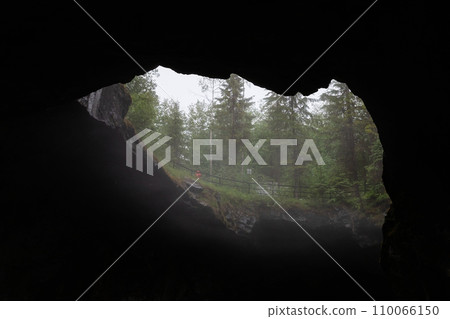 Sinkhole of a marble quarry on a rainy day. Ruskeala, Republic of Karelia Sinkhole of a marble quarry on a rainy day. Ruskeala, Republic of Karelia 110066150