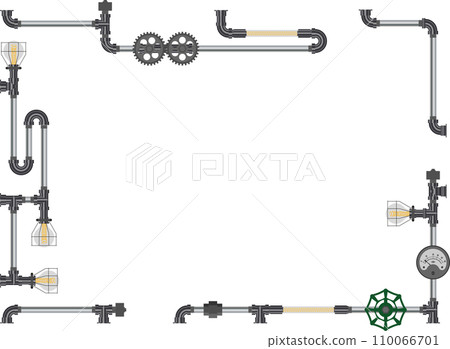 Steampunk piping frame copper gradation Steampunk piping frame copper gradation 110066701