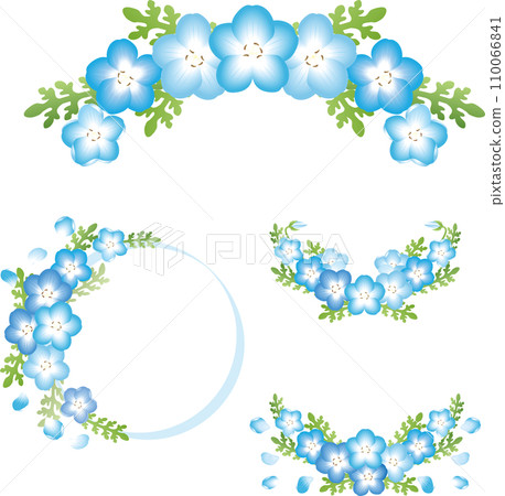 框架，裝飾，額頭，Nemophila花，複製空間，背景，插畫素材集 110066841
