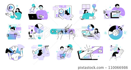 People work business workflow vector 110066986