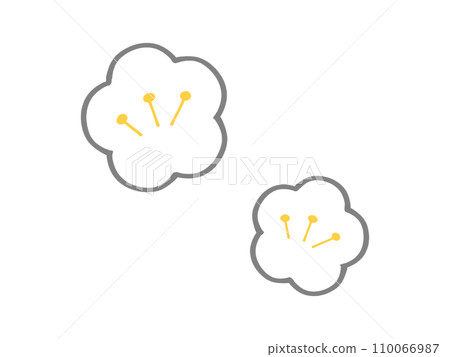 Simple plum illustration material 110066987