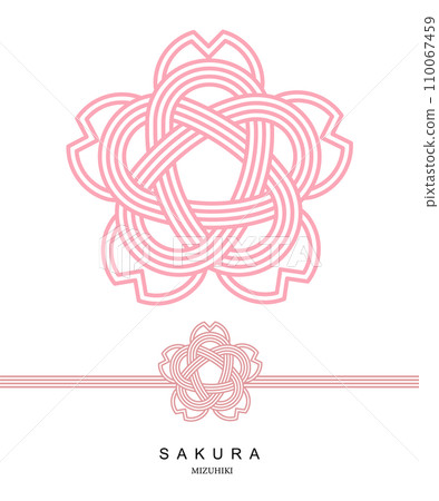 Illustration material of cherry blossom mizuhiki decoration vector spring pink white background Illustration material of cherry blossom mizuhiki decoration vector spring pink white background 110067459