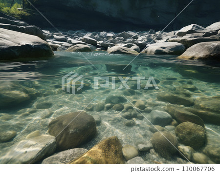 clear river water surface 110067706