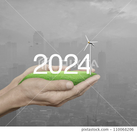 Happy new year 2024 ecological cover concept Happy new year 2024 ecological cover concept 110068206