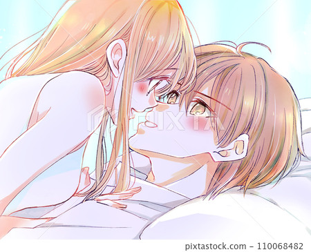 男女一起玩耍的窗簾 110068482