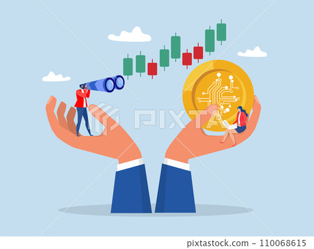 Cryptocurrency investment ,team people business analyst use telescope climb up crypto coin to see opportunity,vision ,high profit crypto coin, future growth concept vector illustrator Cryptocurrency investment ,team people business analyst use telescope climb up crypto coin to see opportunity,vision ,high profit crypto coin, future growth concept vector illustrator 110068615
