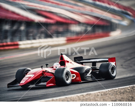 Race car with sleek design, captured in a high speed motion blur 110068816