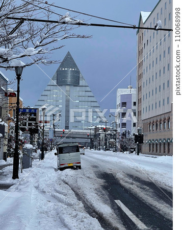 City covered in snow City covered in snow 110068998