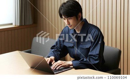 Operating a computer while working Operating a computer while working 110069104
