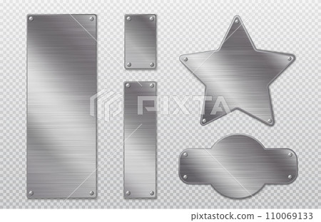 Steel metal tag plate with borders and rivets. 110069133