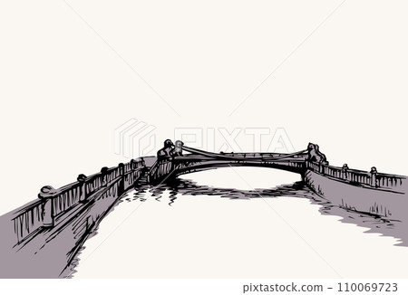The bridge over the river in St. Petersburg. Vector drawing 110069723