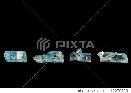 macro mineral stone aquamarine on a black background macro mineral stone aquamarine on a black background 110070713