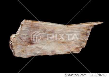 Macro of a stone mineral Moonstone on a black background 110070780