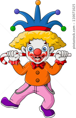 Cute clown cartoon on white background 110071025