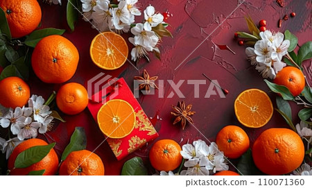 Harmony in Red and Gold: A Grand Lunar Festivity Marking the Year of Abundance, Joy, and Prosperity in a Tapestry of Traditional Delights. 110071360