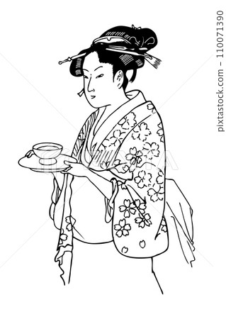 tea pouring woman tea pouring woman 110071390