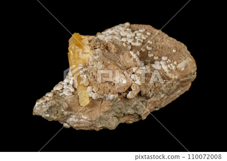 Macro stone Aragonite mineral on a black background 110072008