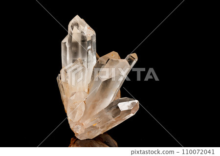 Macro stone mineral rhinestone on black background 110072041