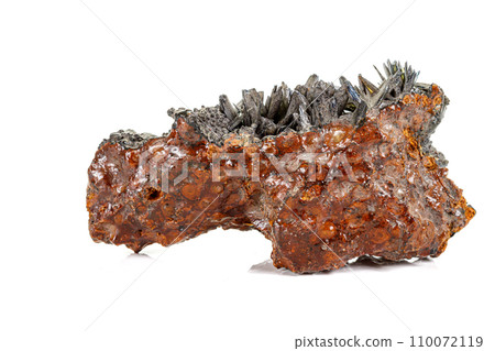 Macro stone Apatite mineral on white background 110072119