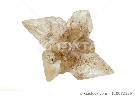 Macro stone Gypsum mineral on white background Macro stone Gypsum mineral on white background 110072139